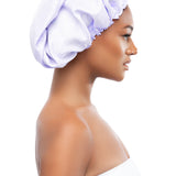 Sassy Hair Cap Expandable 2-in-1 Satin Sleep Cap - Purple Rose